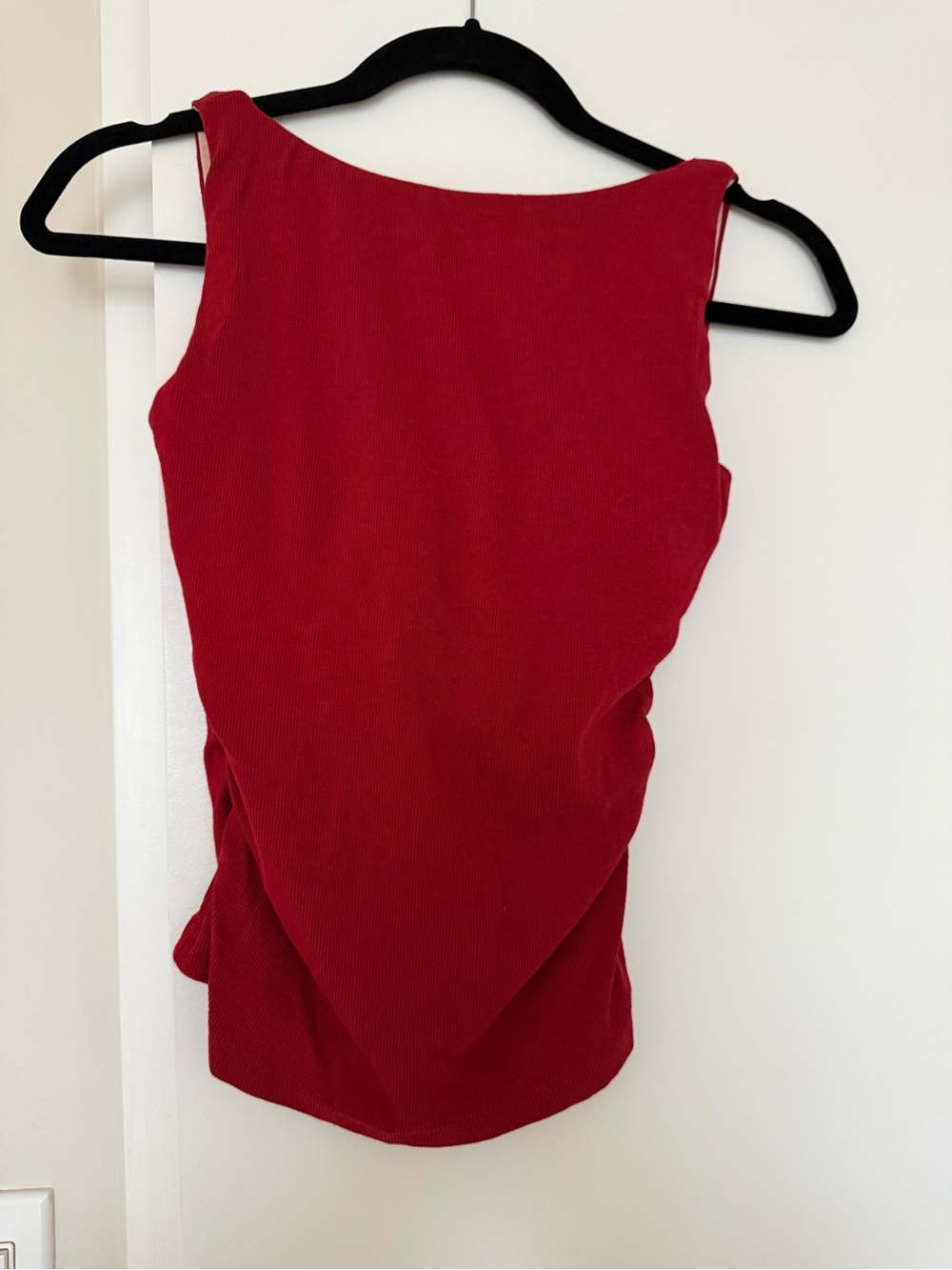 OGL Ribbed Tank Top in Red